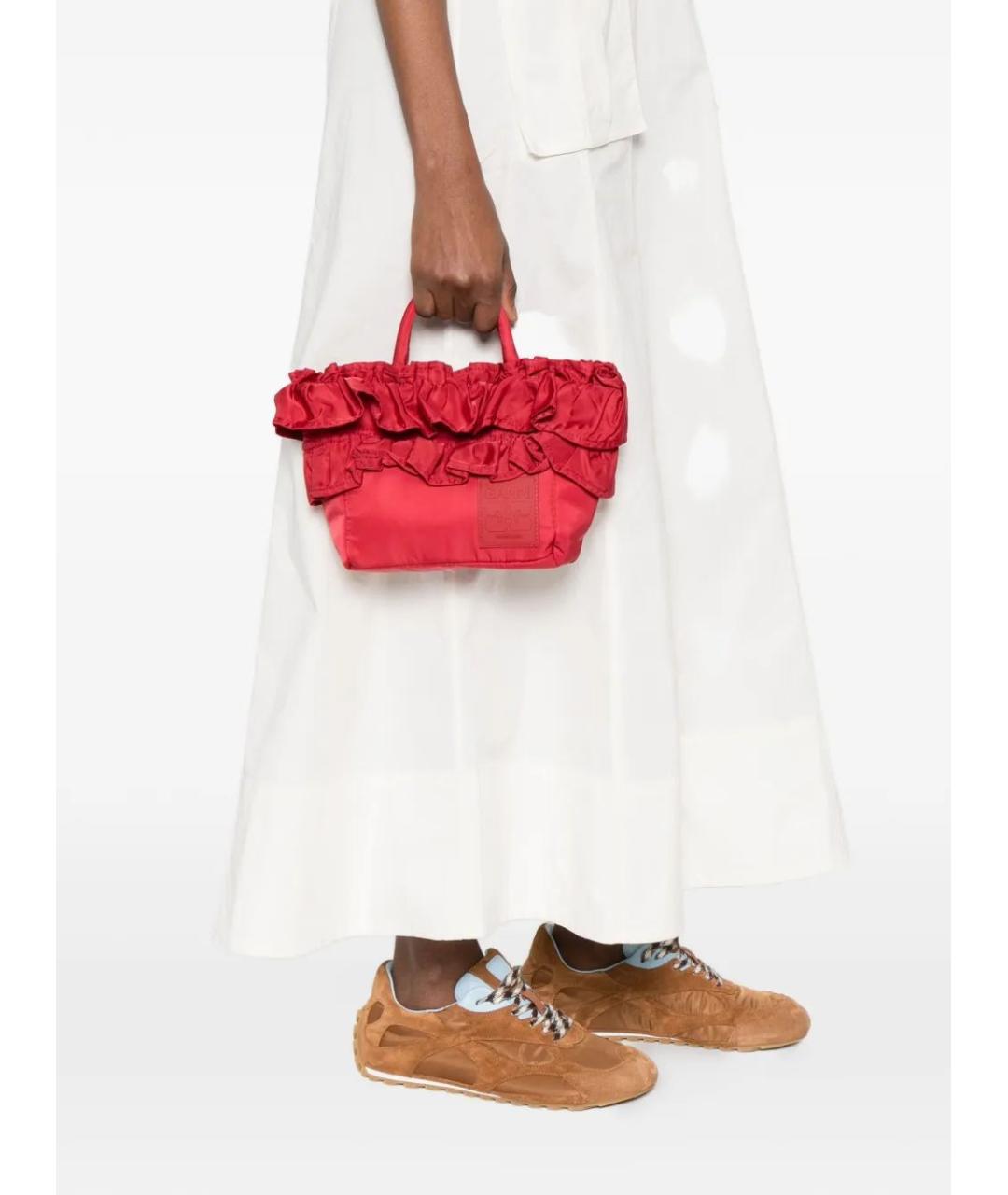 GANNI Красная синтетическая сумка тоут, фото 2
