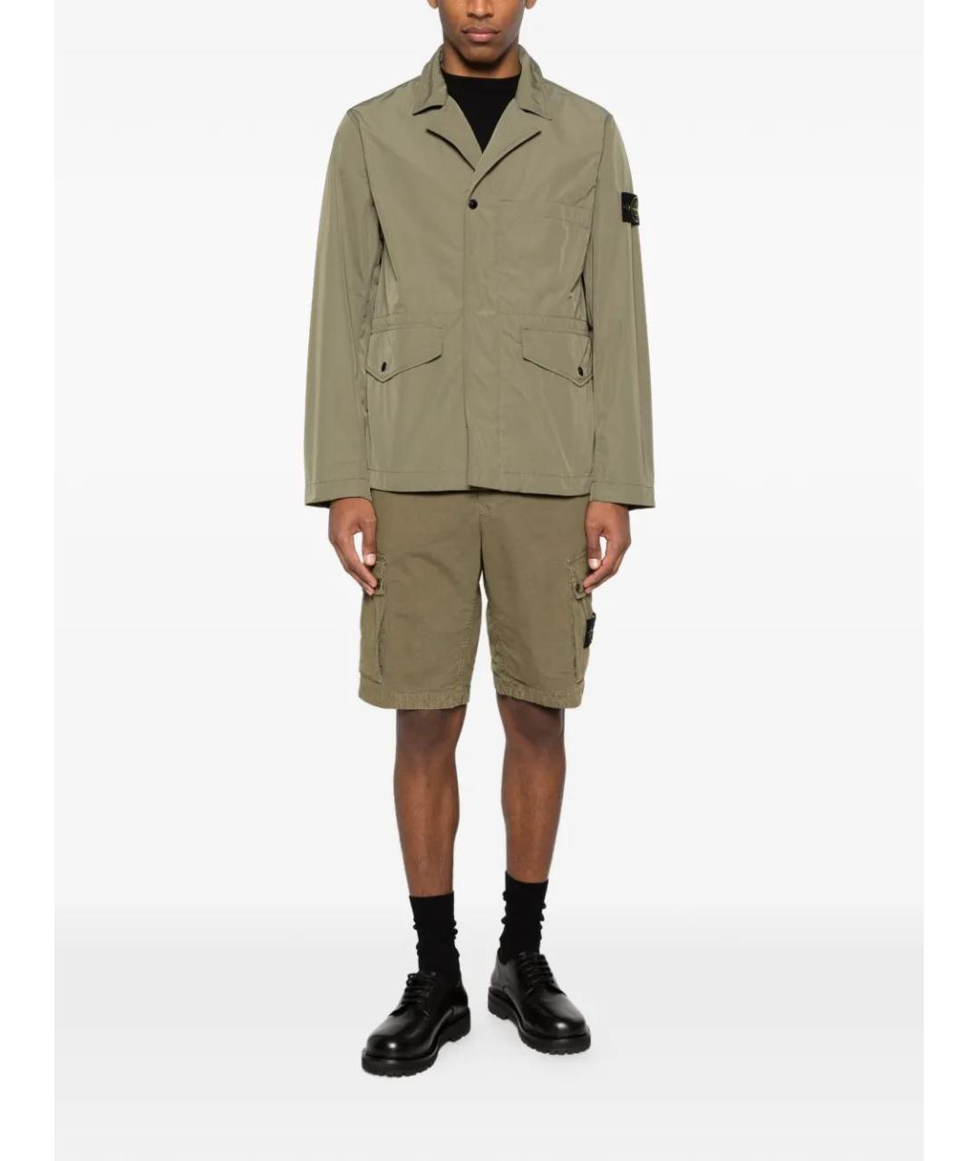 STONE ISLAND Зеленая полиамидовая куртка, фото 2