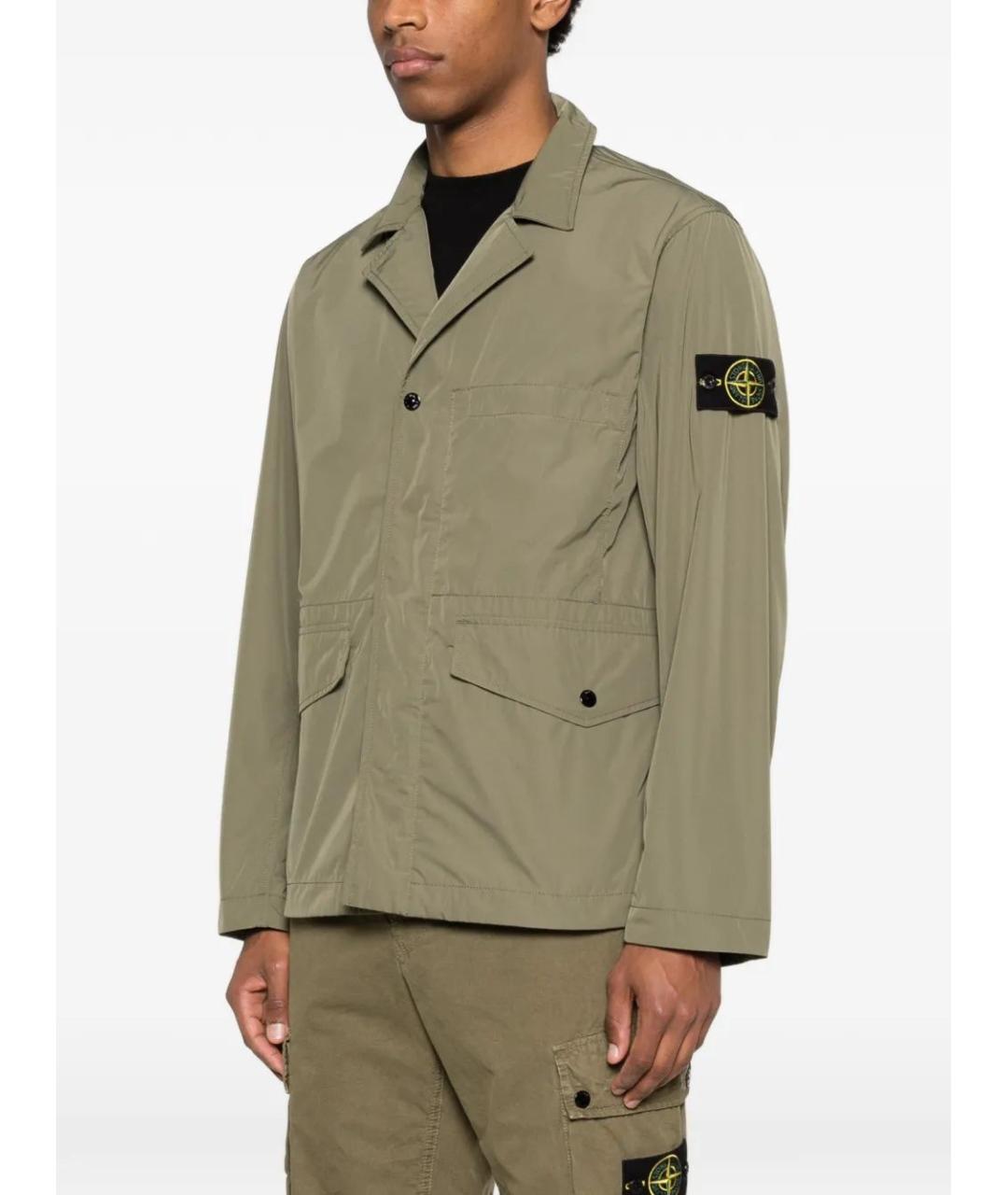 STONE ISLAND Зеленая полиамидовая куртка, фото 3