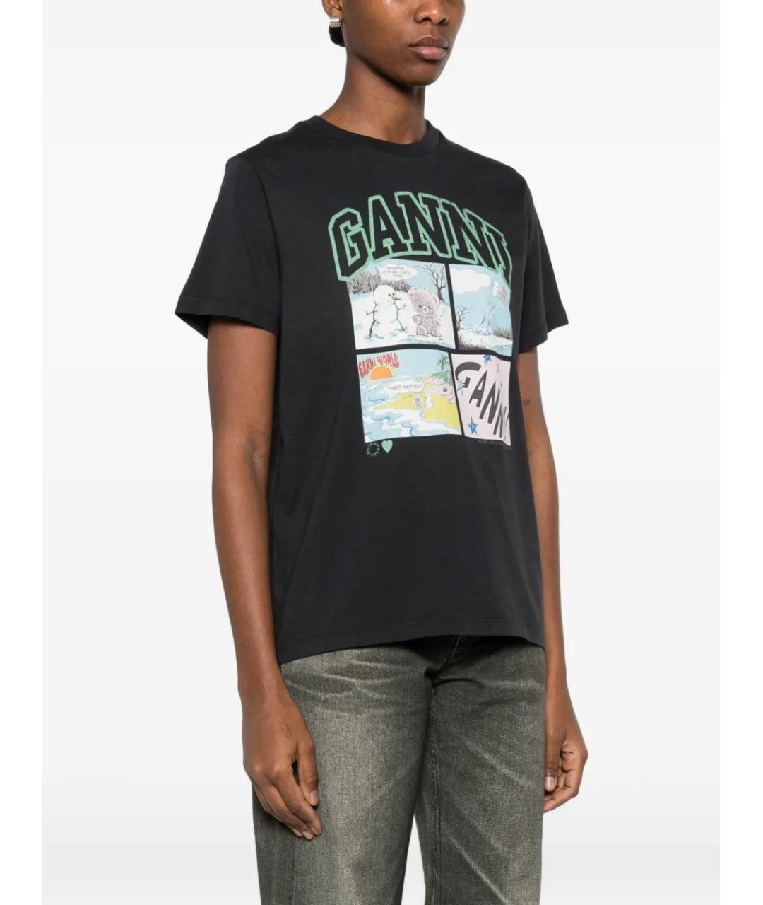 GANNI Хлопковая футболка, фото 3