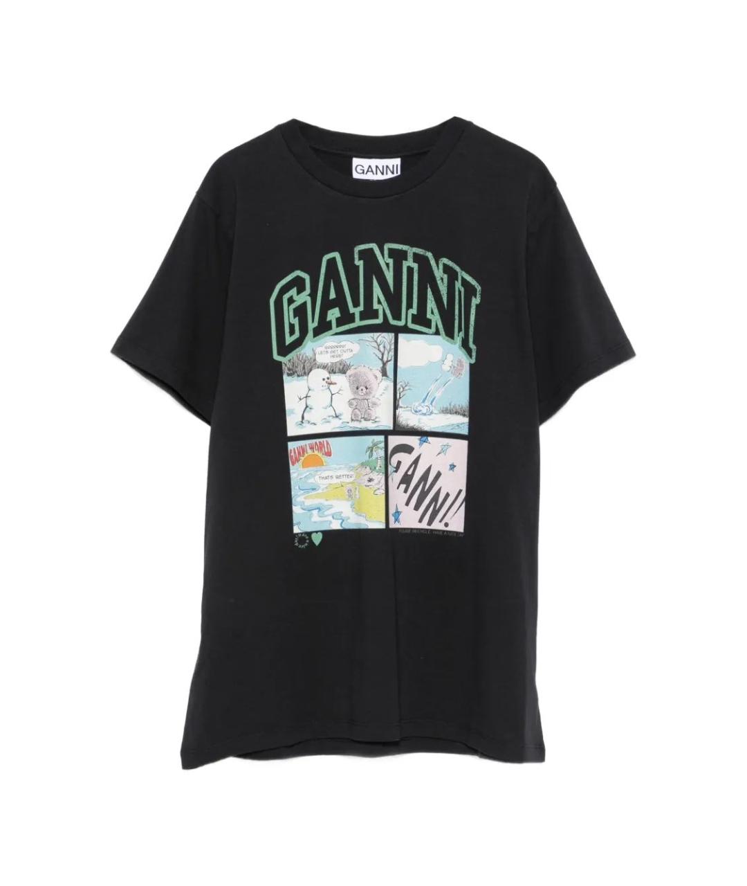 GANNI Хлопковая футболка, фото 1