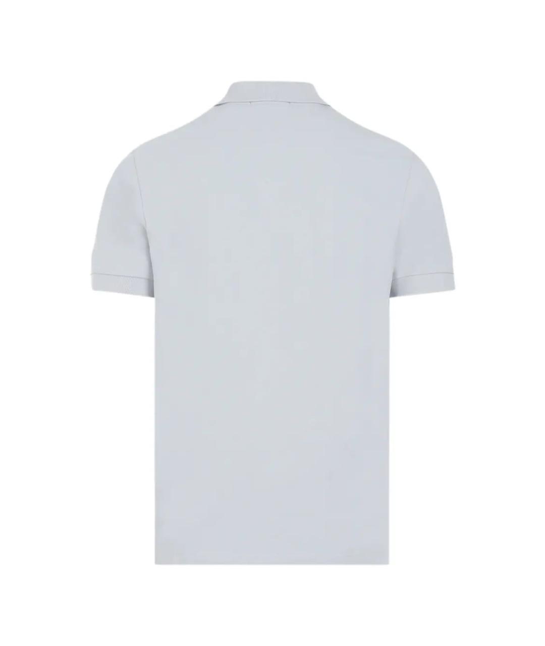 STONE ISLAND Голубое хлопковое поло с коротким рукавом, фото 2
