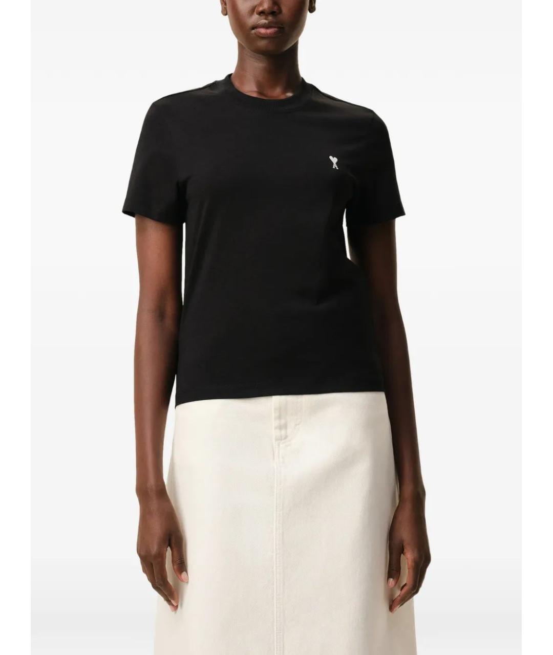 Ami Paris Черная хлопковая футболка, фото 3