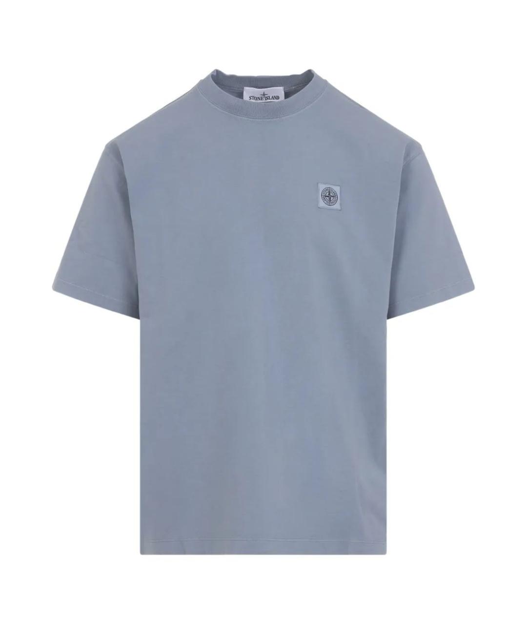 STONE ISLAND Синяя хлопковая футболка, фото 1