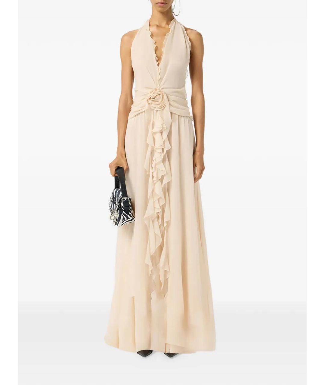 BLUMARINE Желтое вискозное вечернее платье, фото 4