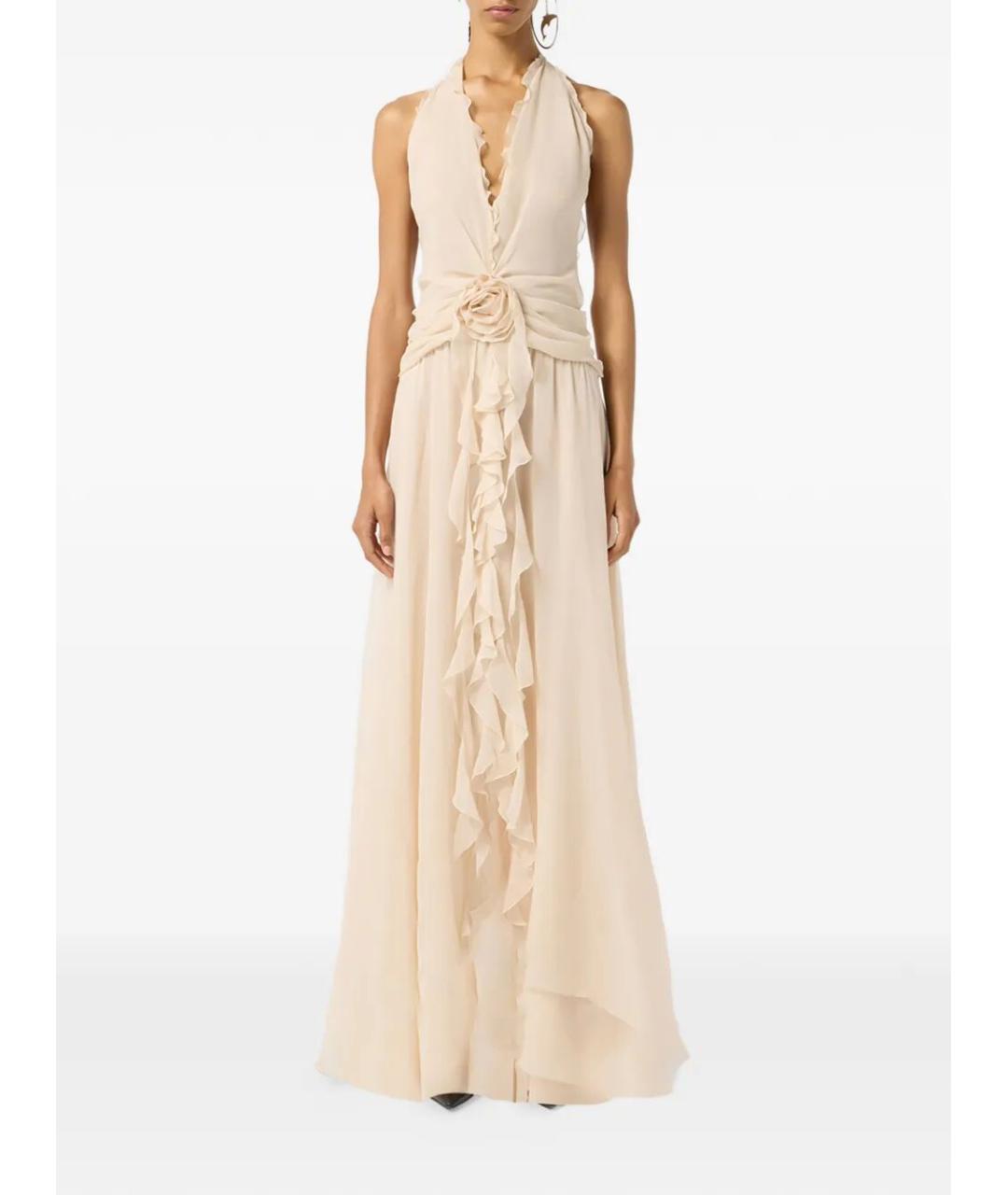 BLUMARINE Желтое вискозное вечернее платье, фото 2