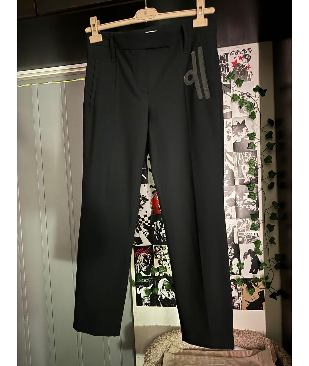 BRUNELLO CUCINELLI Черные шерстяные прямые брюки, фото 5