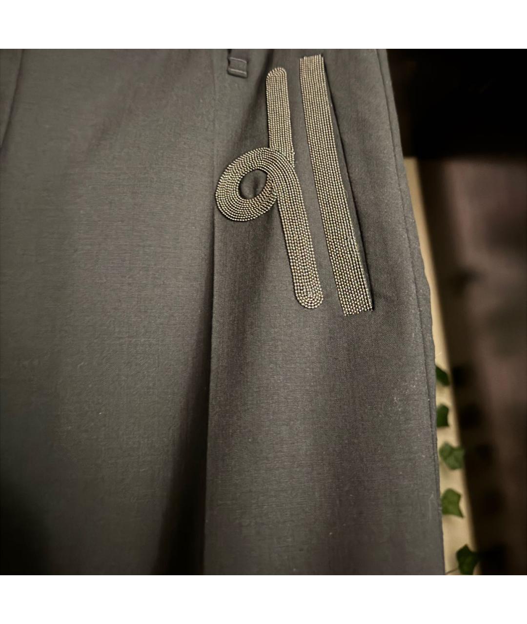BRUNELLO CUCINELLI Черные шерстяные прямые брюки, фото 4