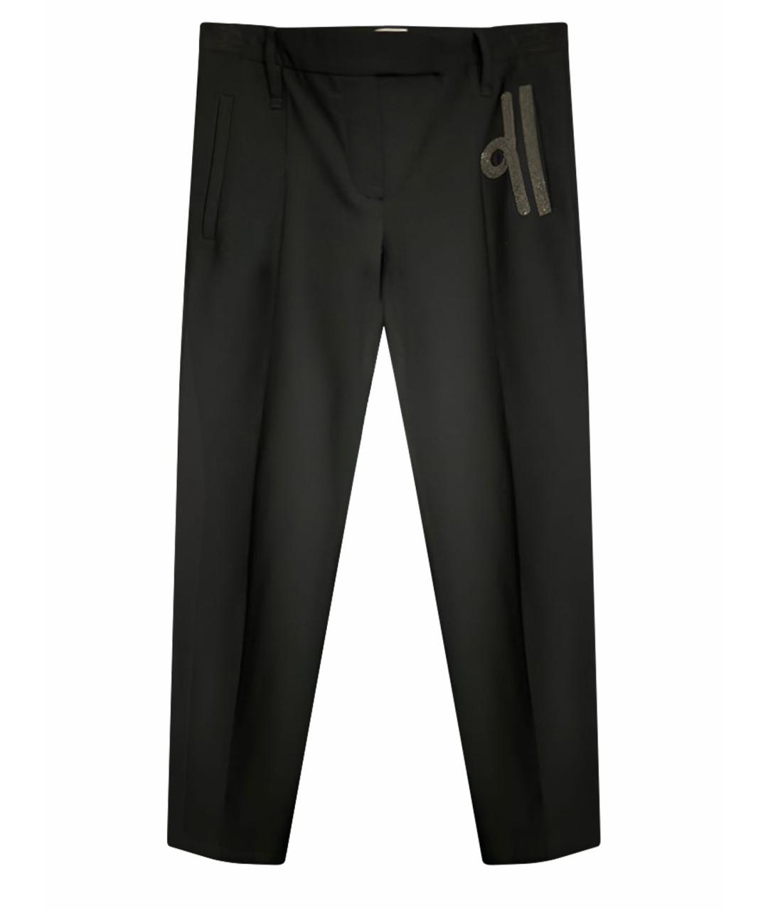 BRUNELLO CUCINELLI Черные шерстяные прямые брюки, фото 1