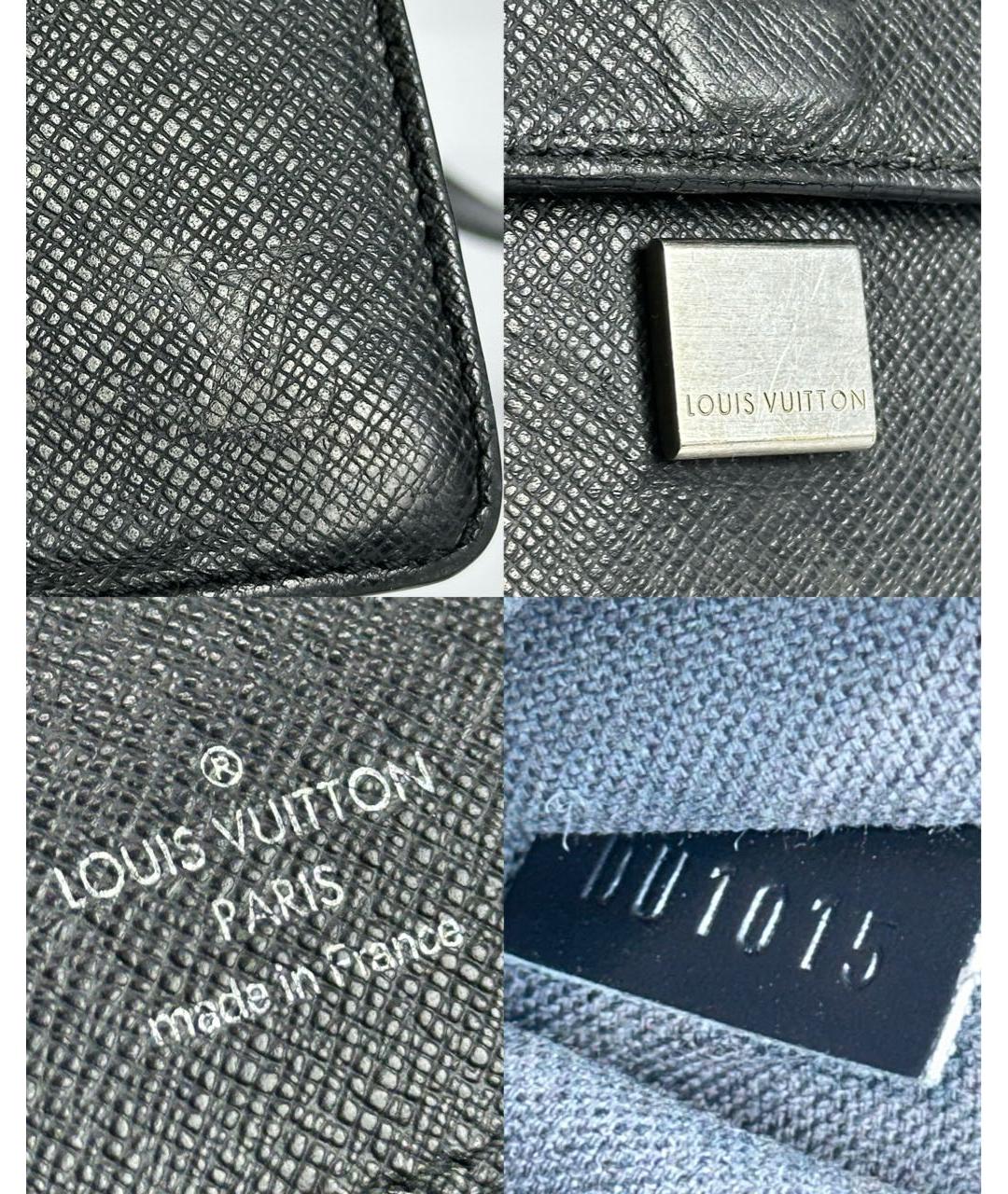 LOUIS VUITTON Черная кожаная сумка через плечо, фото 7