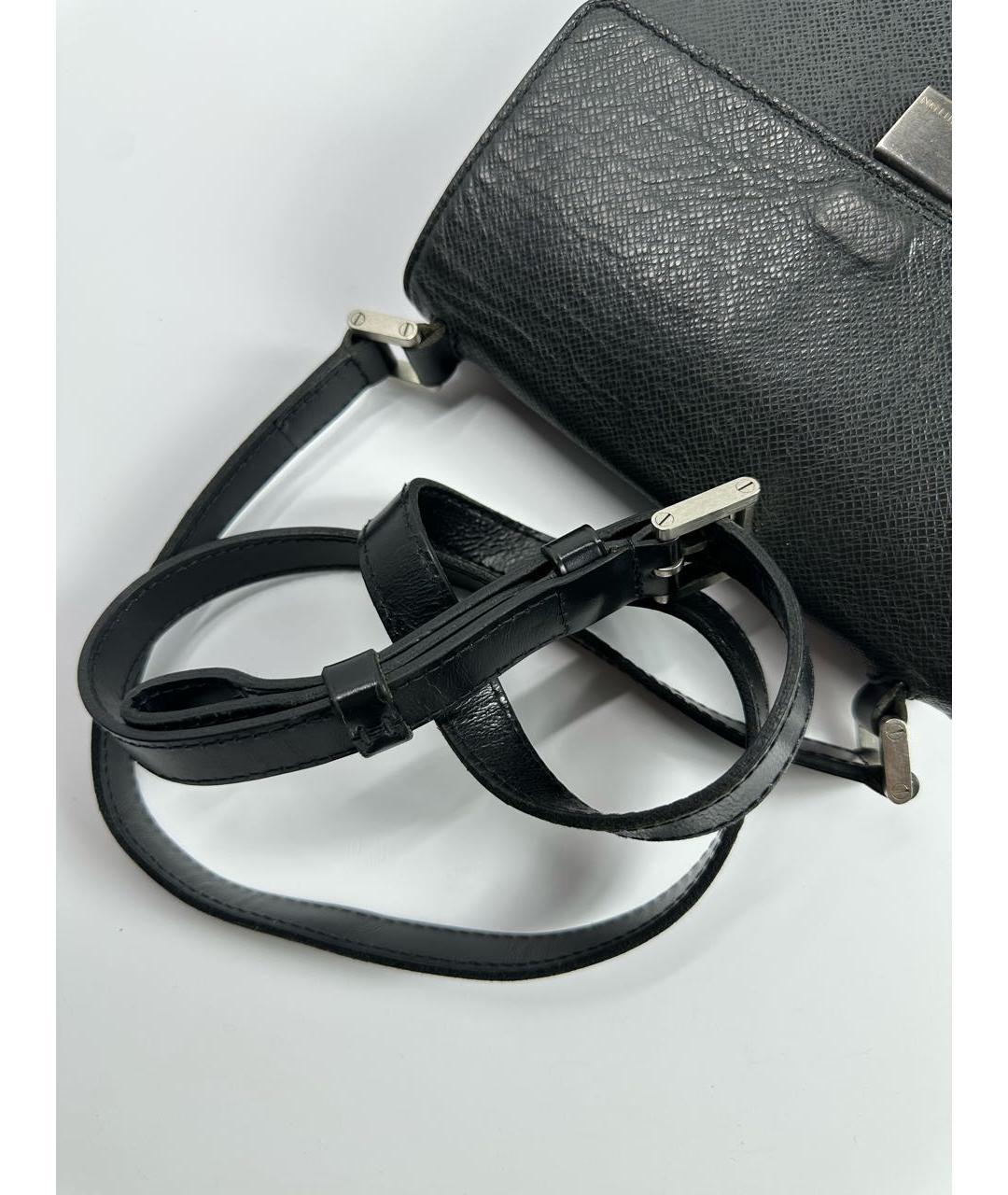 LOUIS VUITTON Черная кожаная сумка через плечо, фото 8