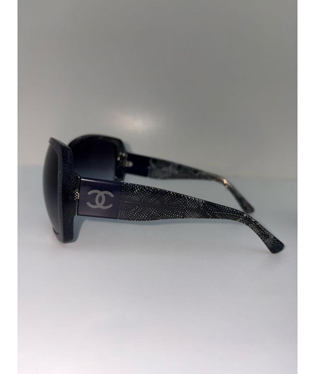 CHANEL Темно-синие пластиковые солнцезащитные очки, фото 2