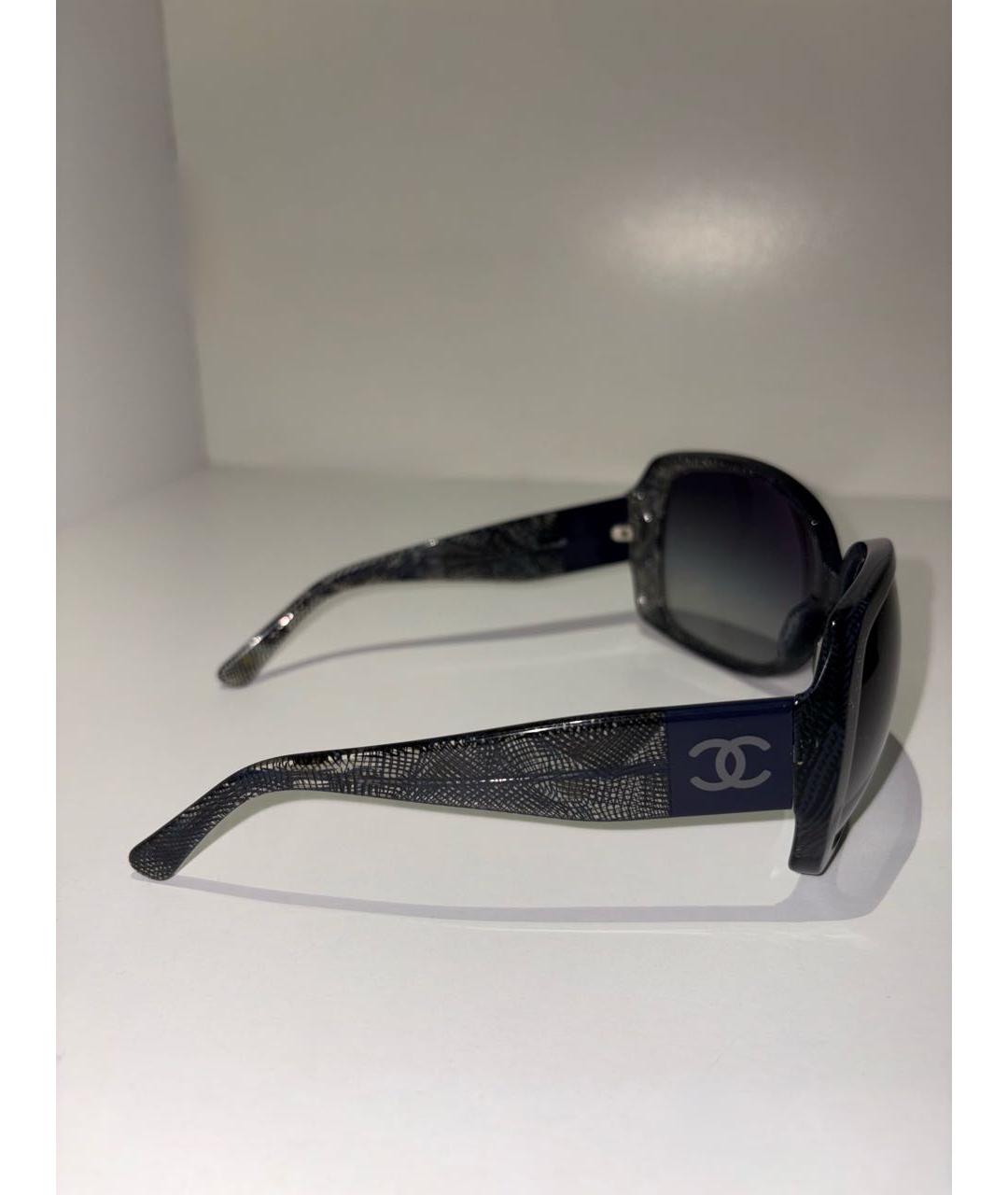 CHANEL Темно-синие пластиковые солнцезащитные очки, фото 3