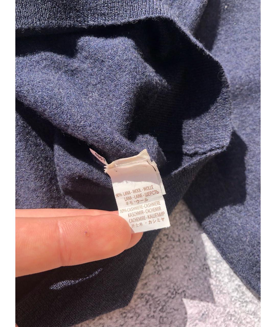 BRUNELLO CUCINELLI Темно-синий шерстяной джемпер / свитер, фото 4