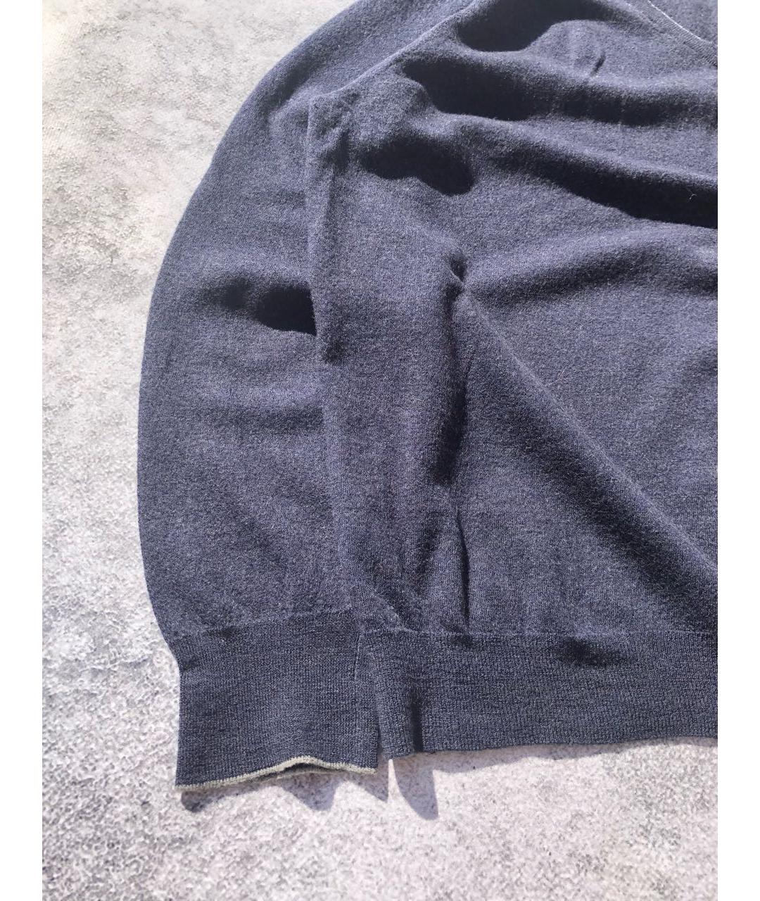 BRUNELLO CUCINELLI Темно-синий шерстяной джемпер / свитер, фото 3