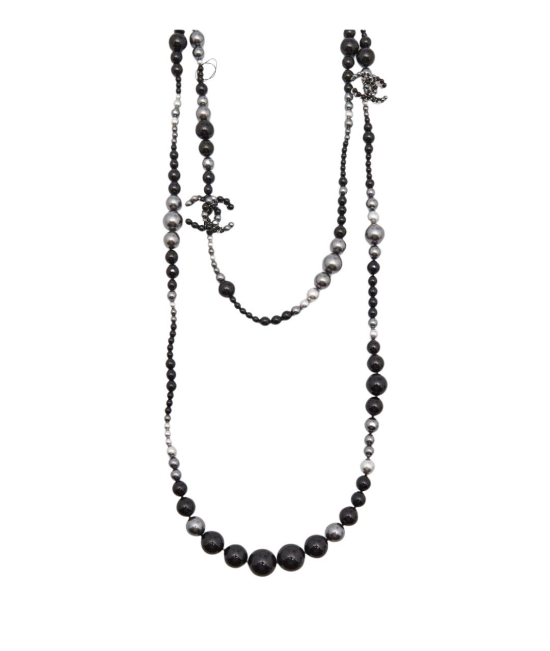 CHANEL Черное жемчужное колье, фото 1
