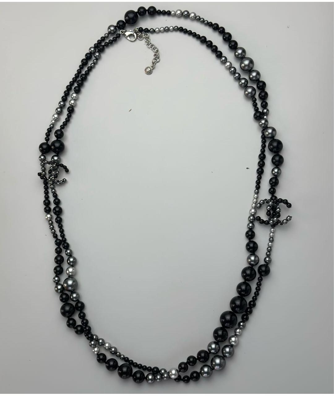 CHANEL Черное жемчужное колье, фото 3