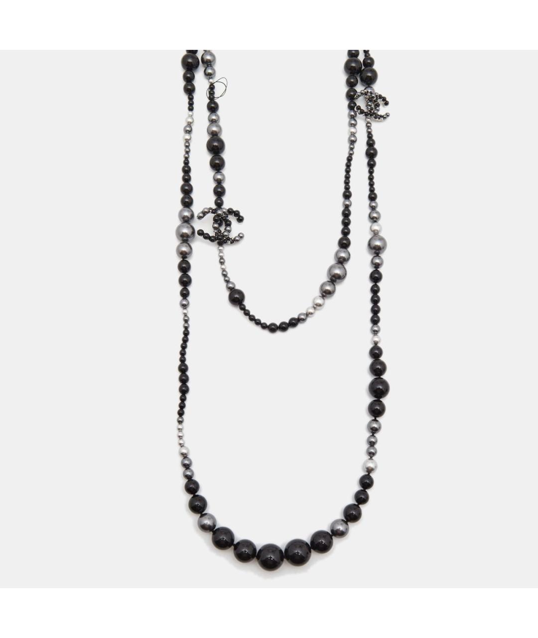 CHANEL Черное жемчужное колье, фото 9