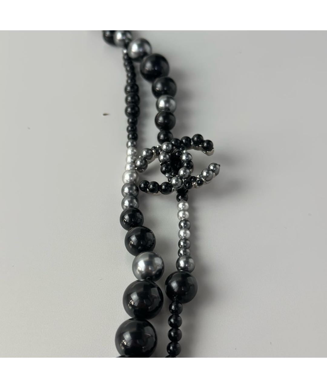 CHANEL Черное жемчужное колье, фото 6