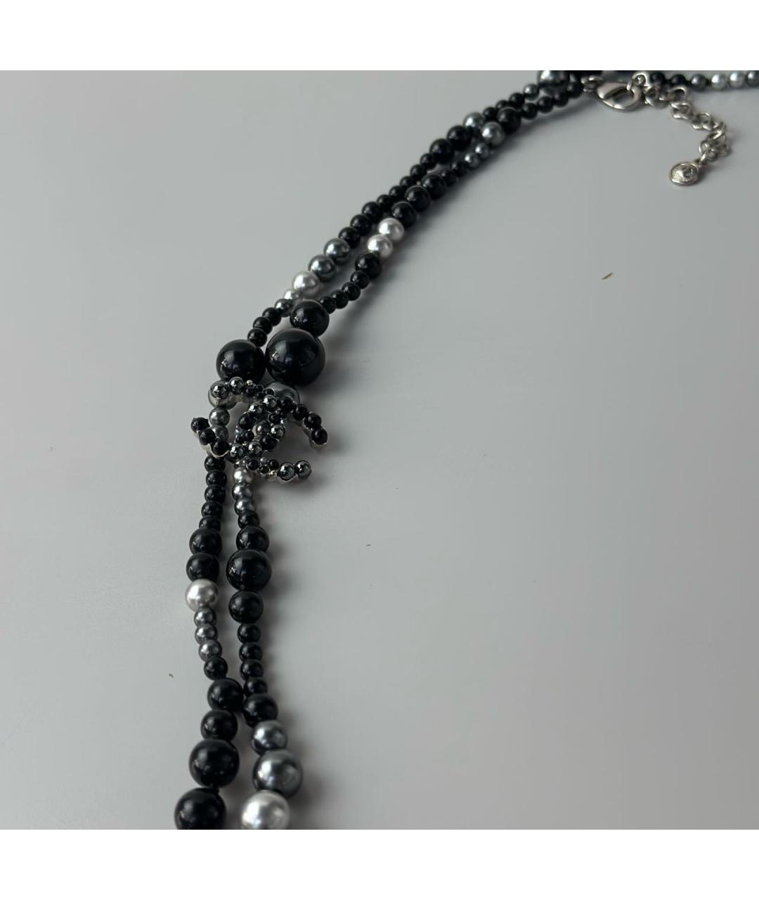CHANEL Черное жемчужное колье, фото 7
