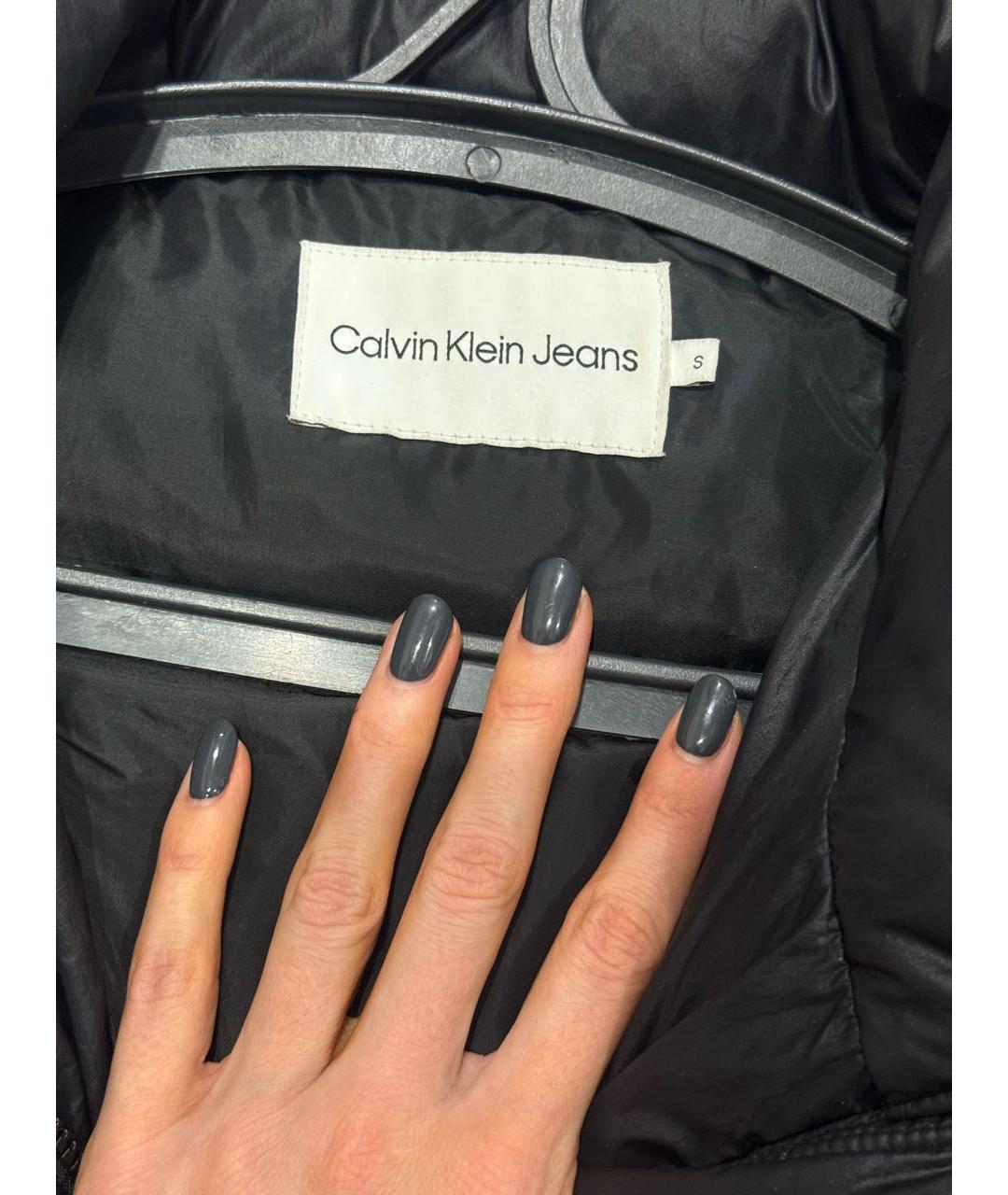CALVIN KLEIN Черный меховой пуховик, фото 3