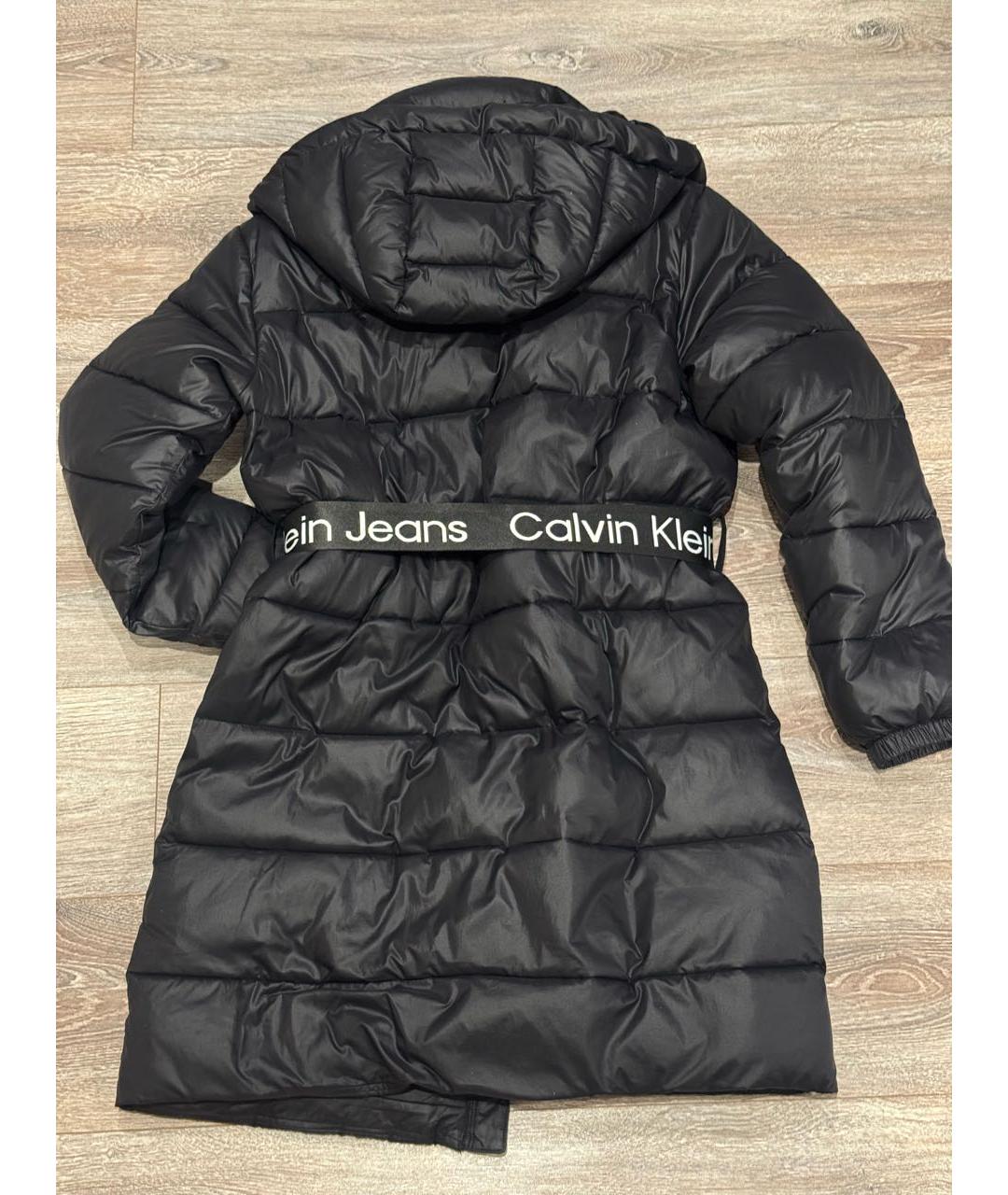 CALVIN KLEIN Черный меховой пуховик, фото 2