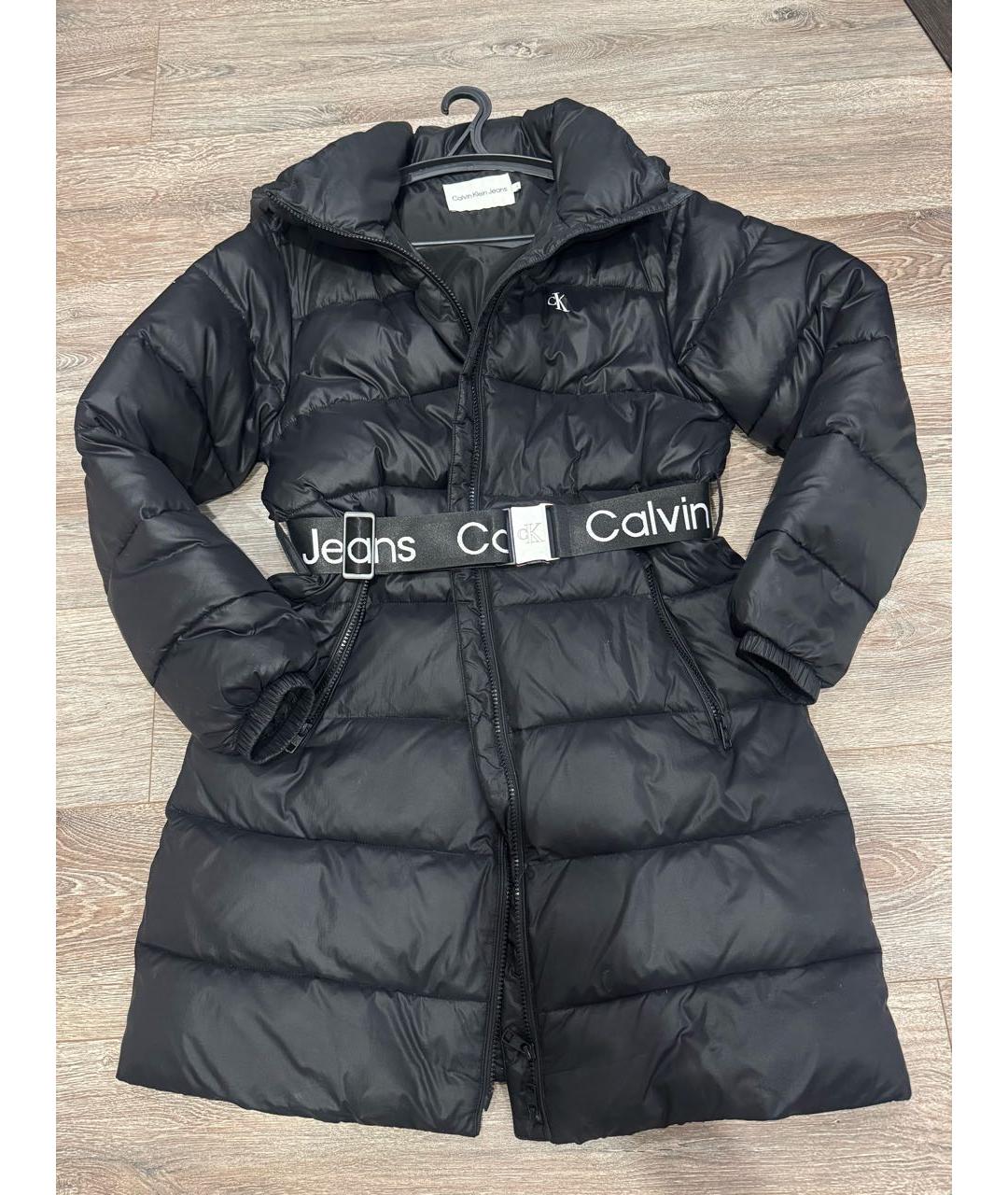 CALVIN KLEIN Черный меховой пуховик, фото 5