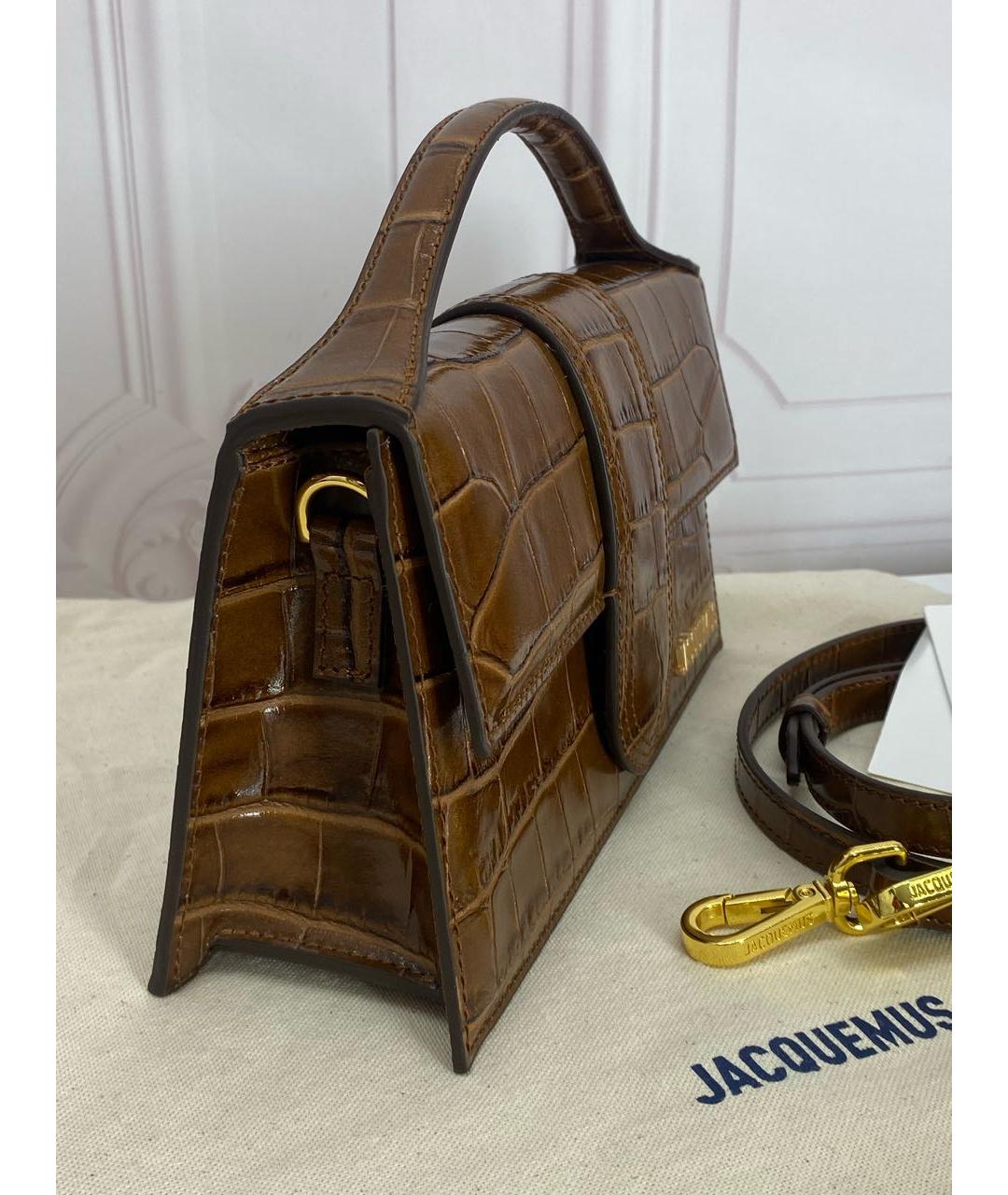 JACQUEMUS Коричневая кожаная сумка через плечо, фото 2