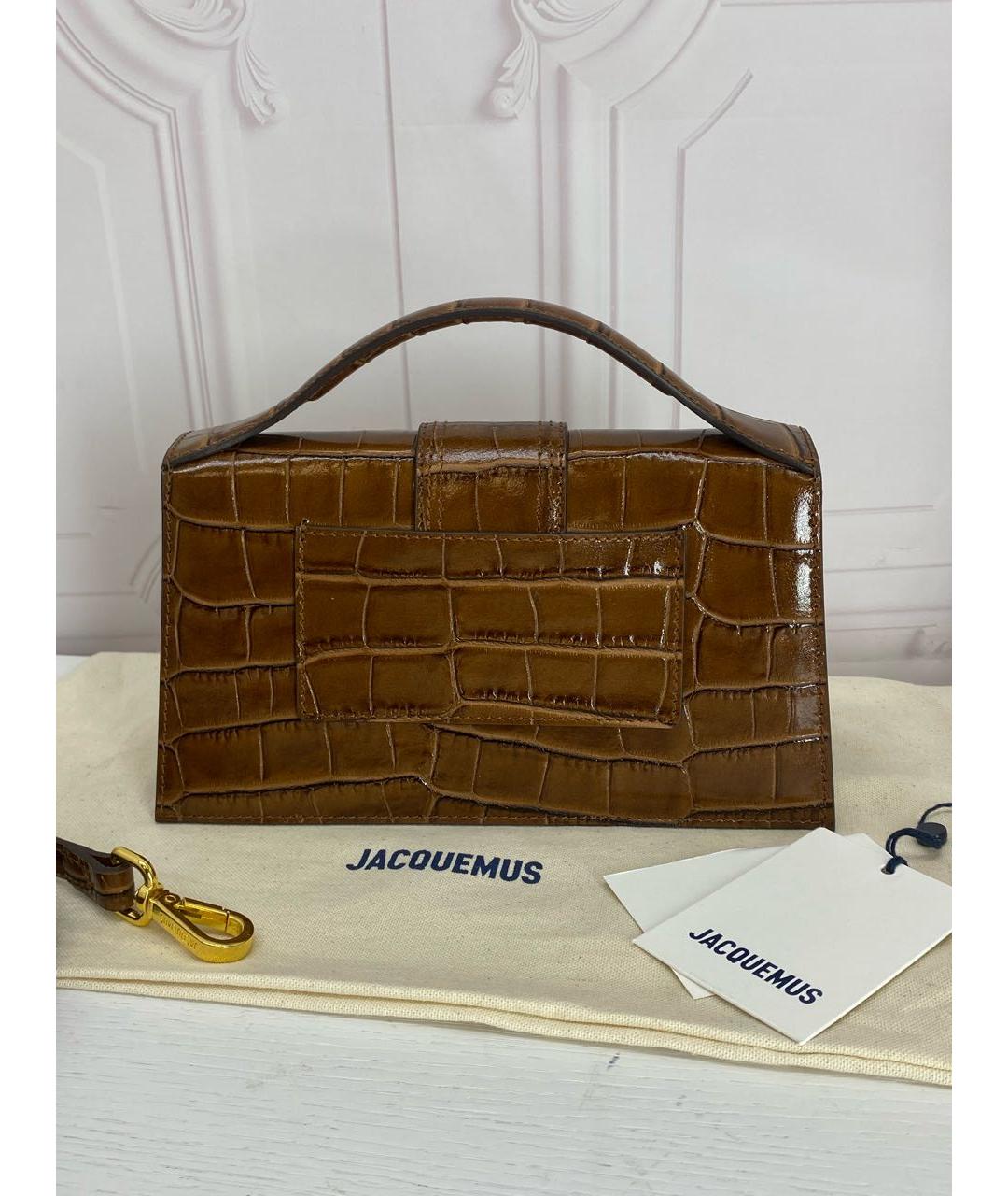 JACQUEMUS Коричневая кожаная сумка через плечо, фото 3
