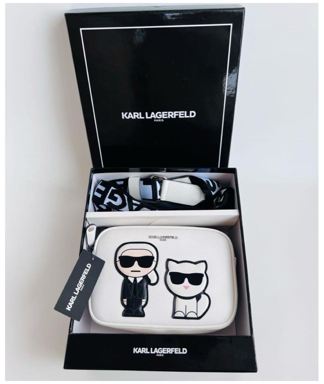 KARL LAGERFELD Белая сумка через плечо, фото 7