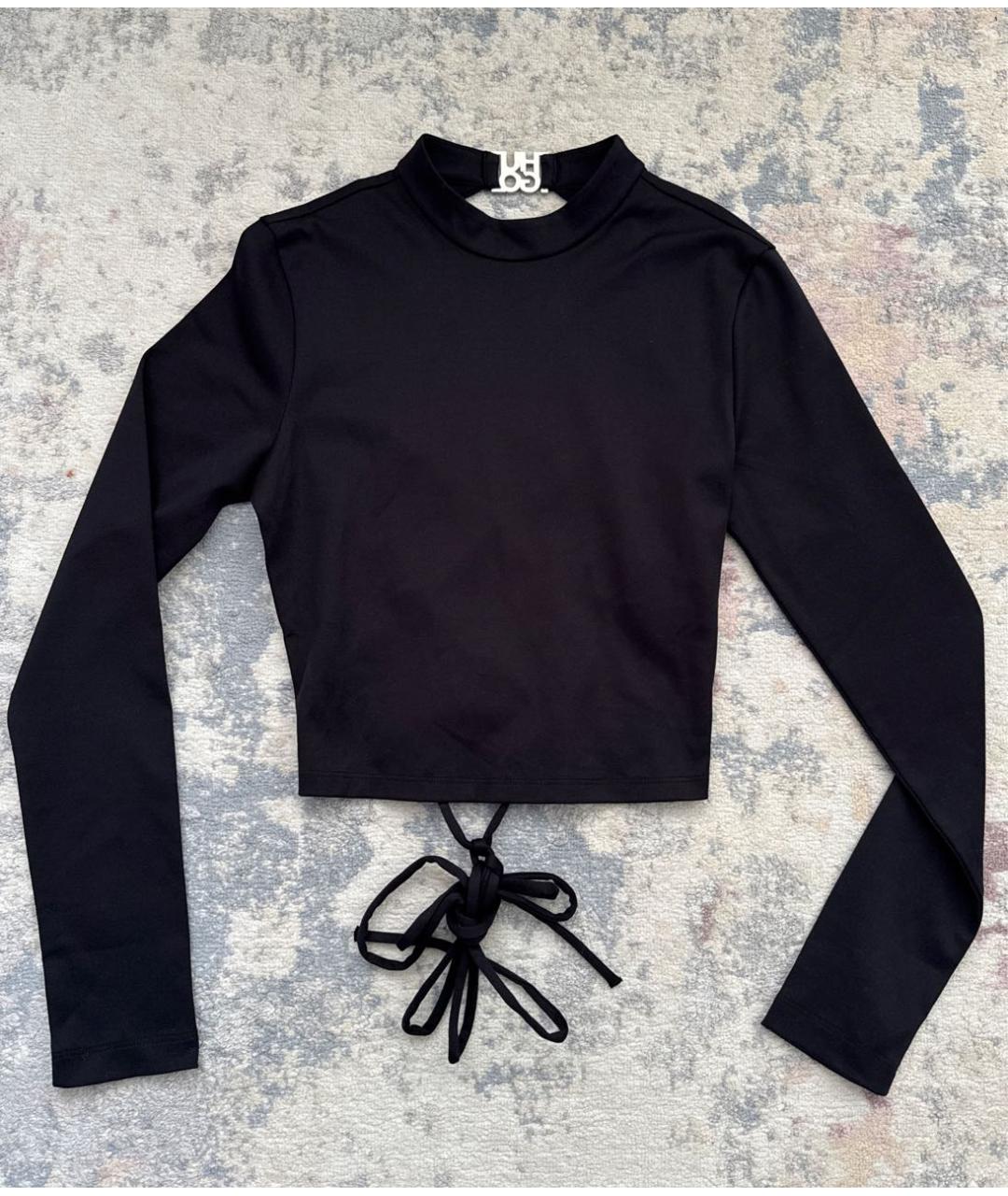 HUGO BOSS Черный хлопко-эластановый джемпер / свитер, фото 2