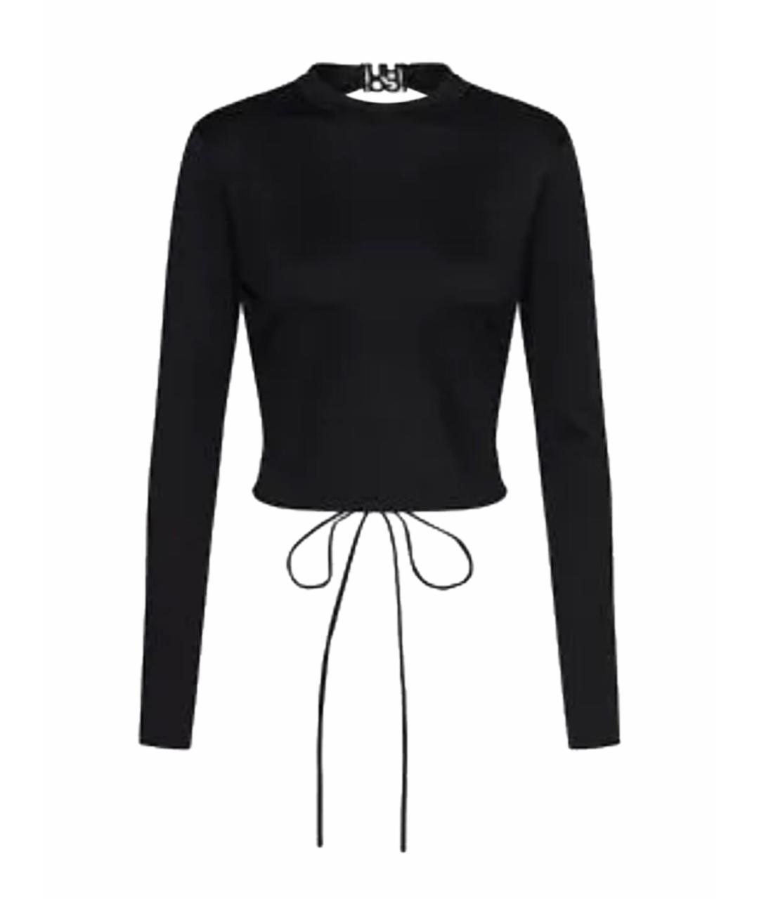 HUGO BOSS Черный хлопко-эластановый джемпер / свитер, фото 1