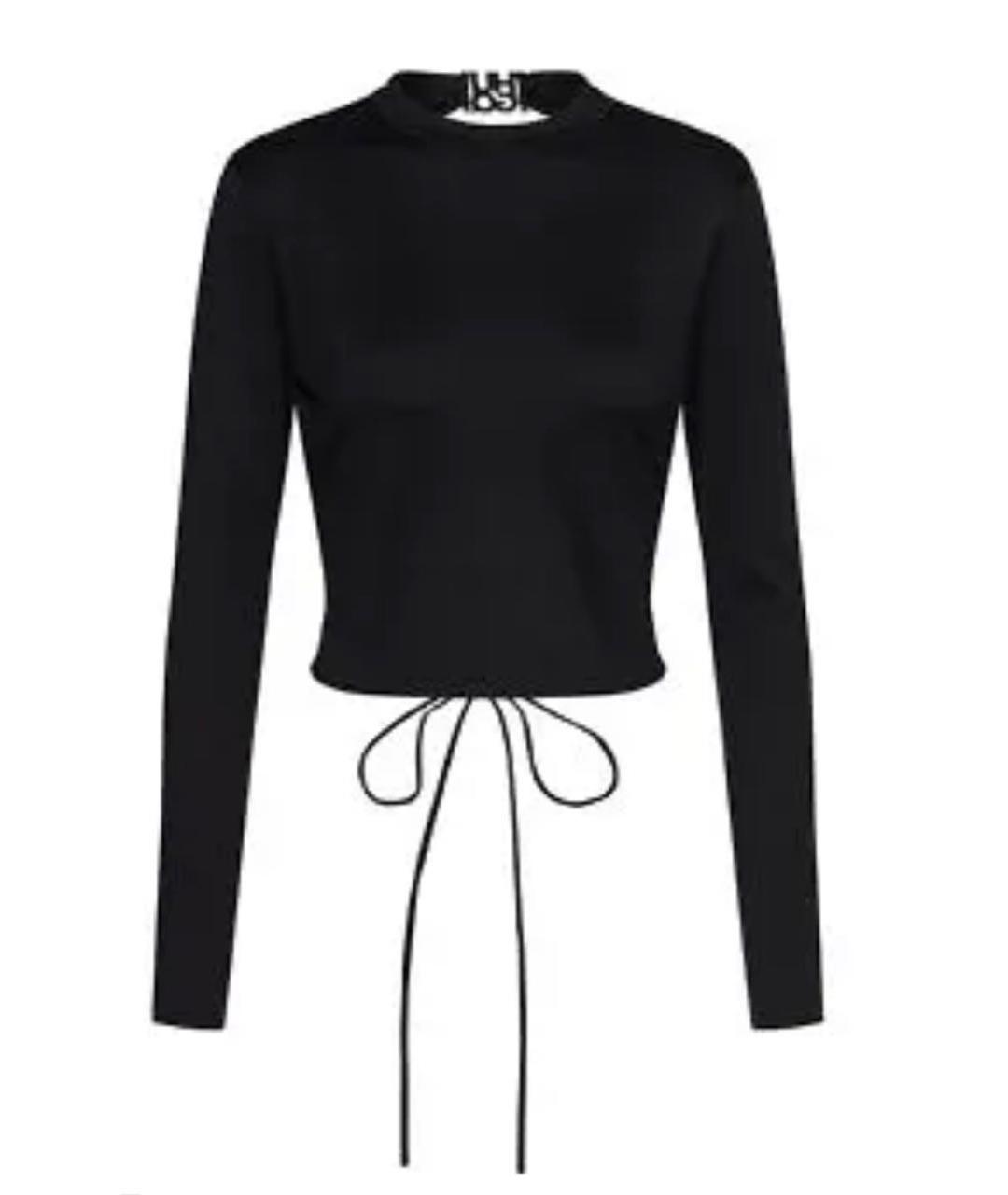 HUGO BOSS Черный хлопко-эластановый джемпер / свитер, фото 9