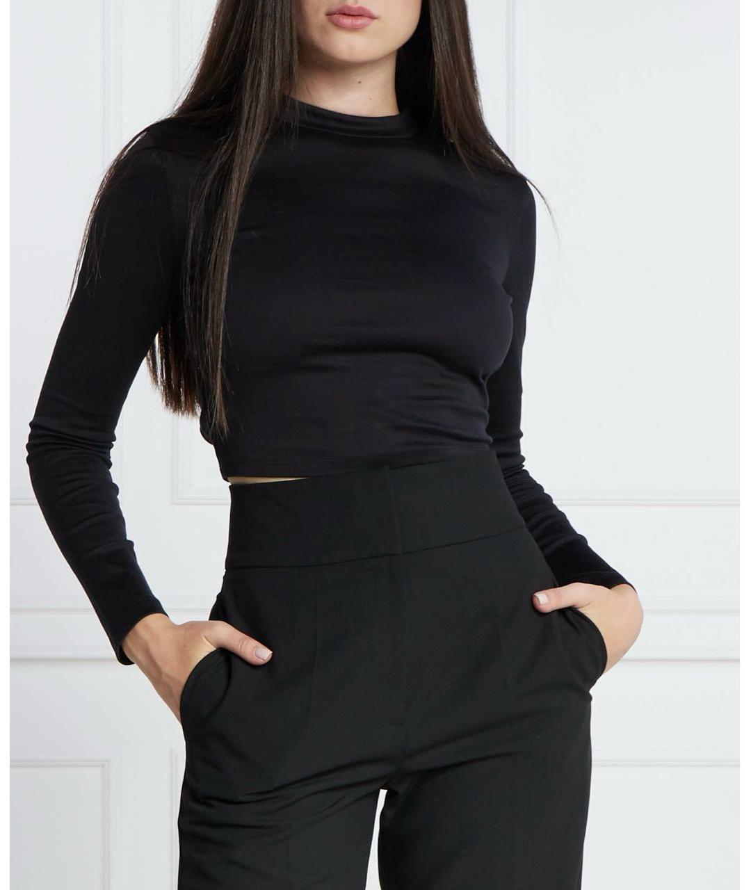 HUGO BOSS Черный хлопко-эластановый джемпер / свитер, фото 5