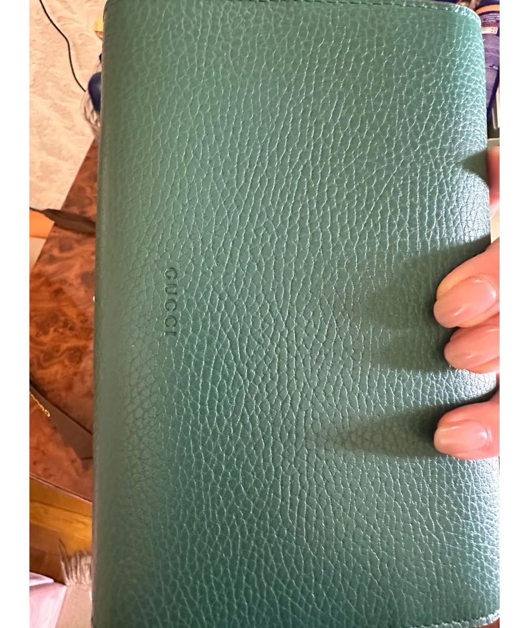 GUCCI Зеленая кожаная сумка через плечо, фото 3