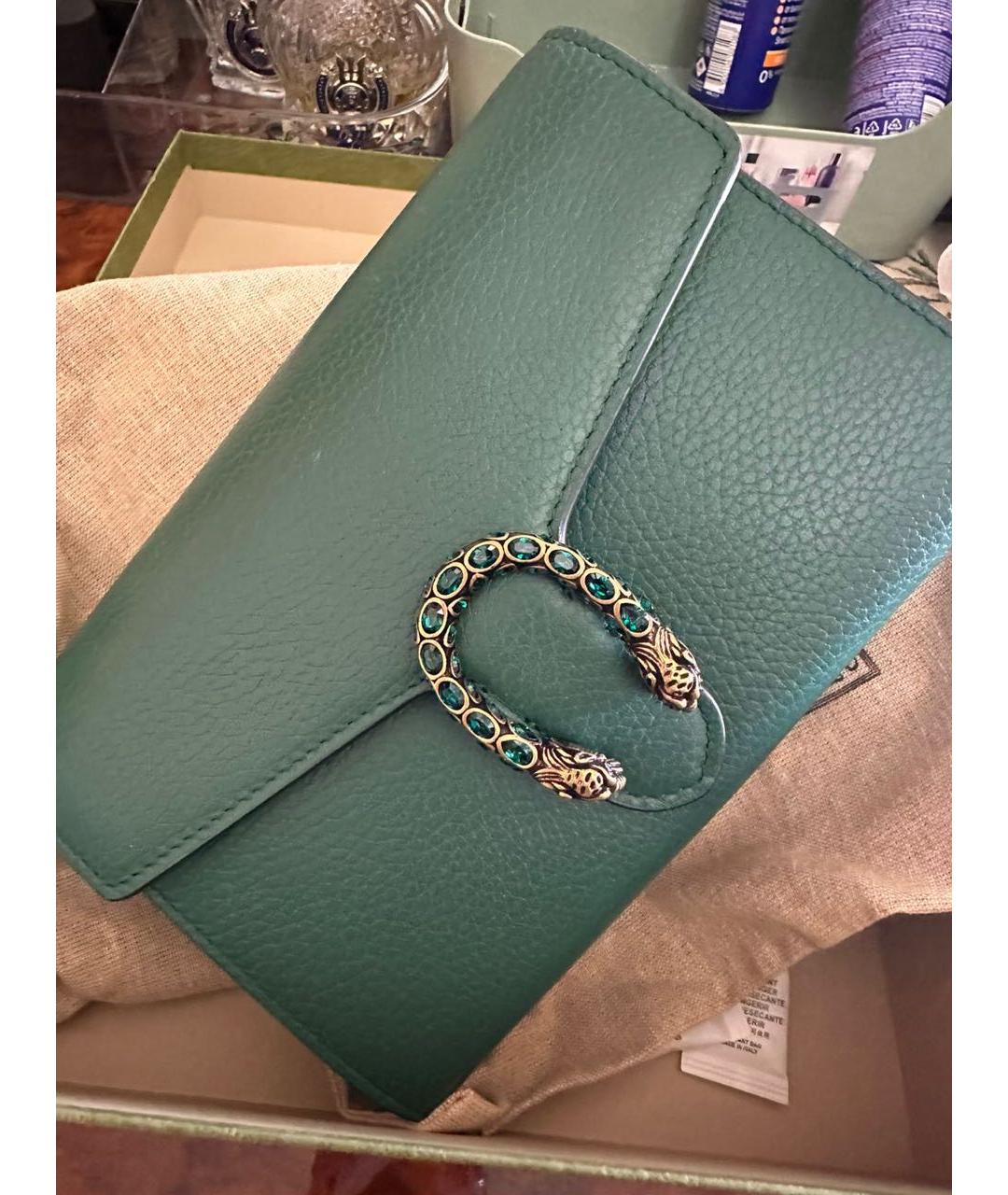 GUCCI Зеленая кожаная сумка через плечо, фото 5