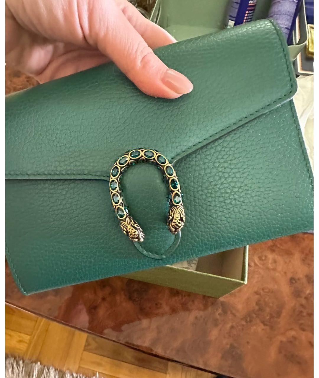 GUCCI Зеленая кожаная сумка через плечо, фото 2