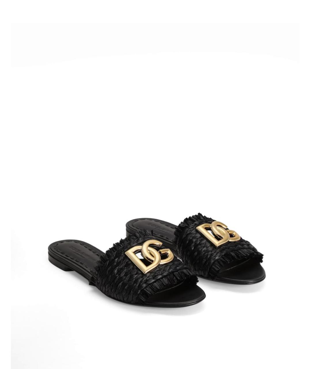 DOLCE&GABBANA Черные шлепанцы, фото 4
