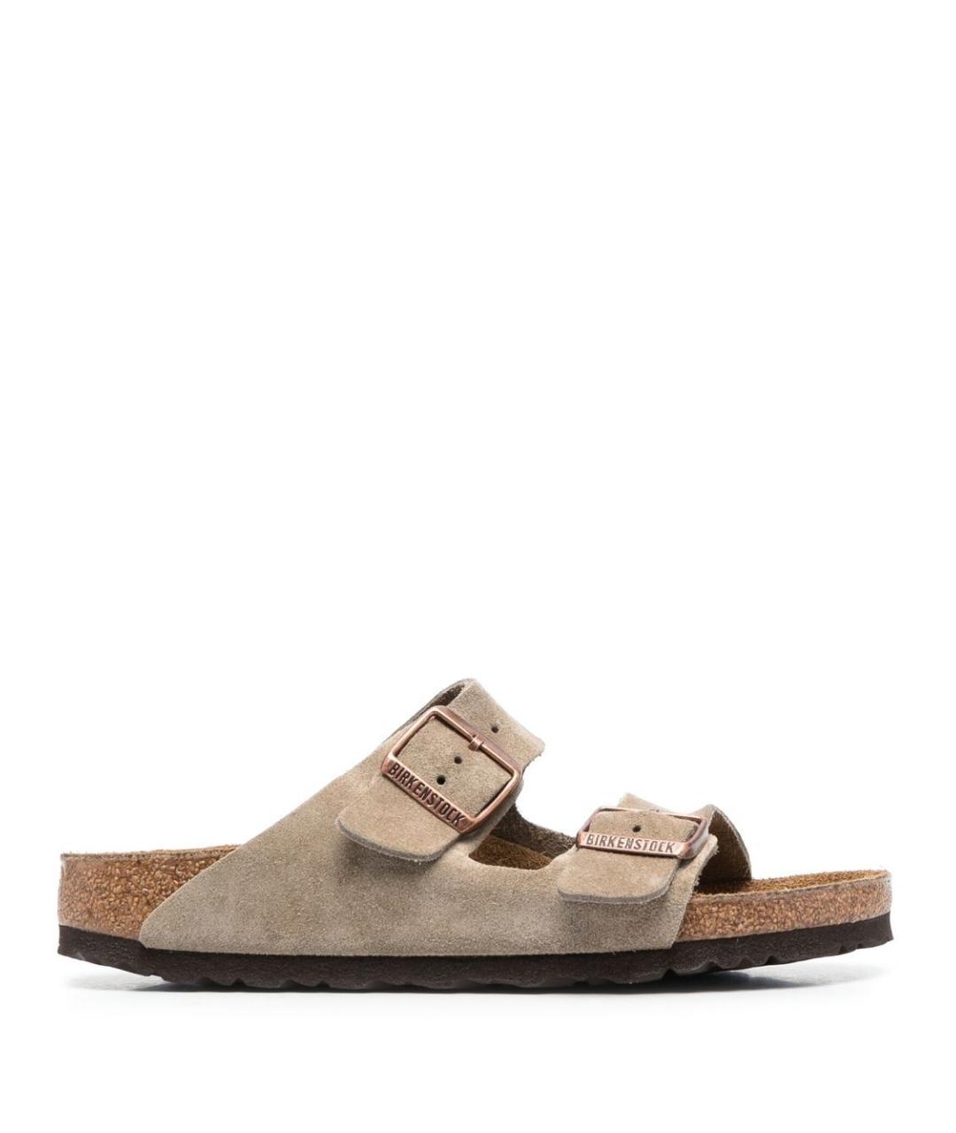 BIRKENSTOCK Бежевые замшевые сандалии, фото 1