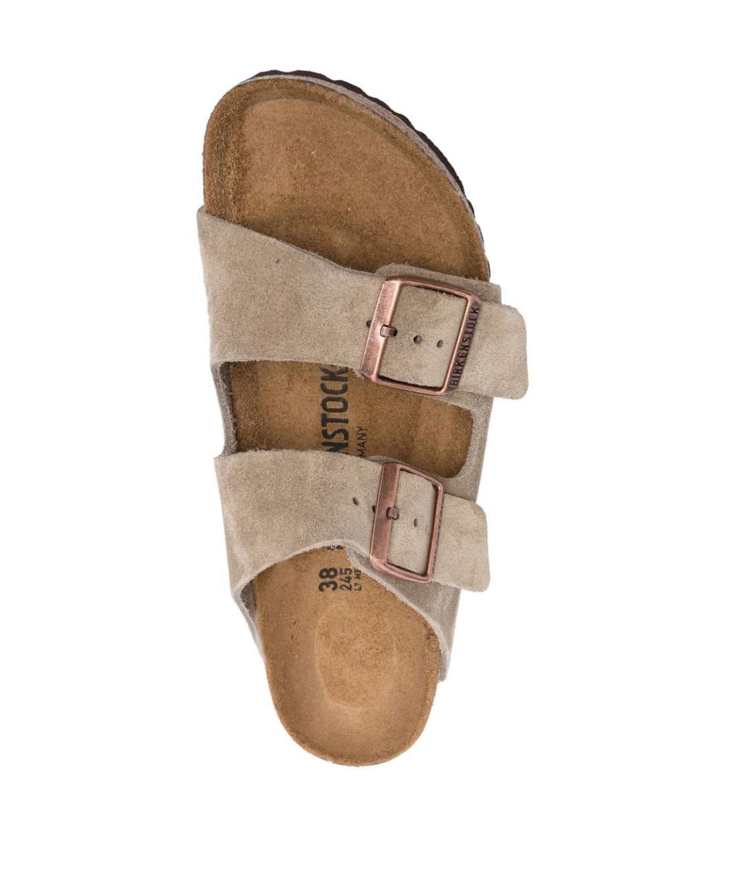 BIRKENSTOCK Бежевые замшевые сандалии, фото 4