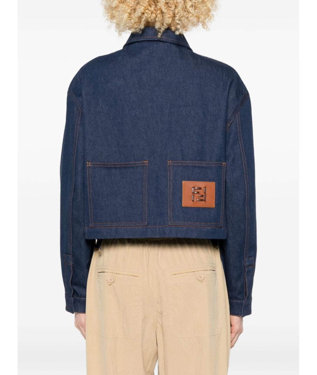 FENDI Синяя хлопковая куртка, фото 3