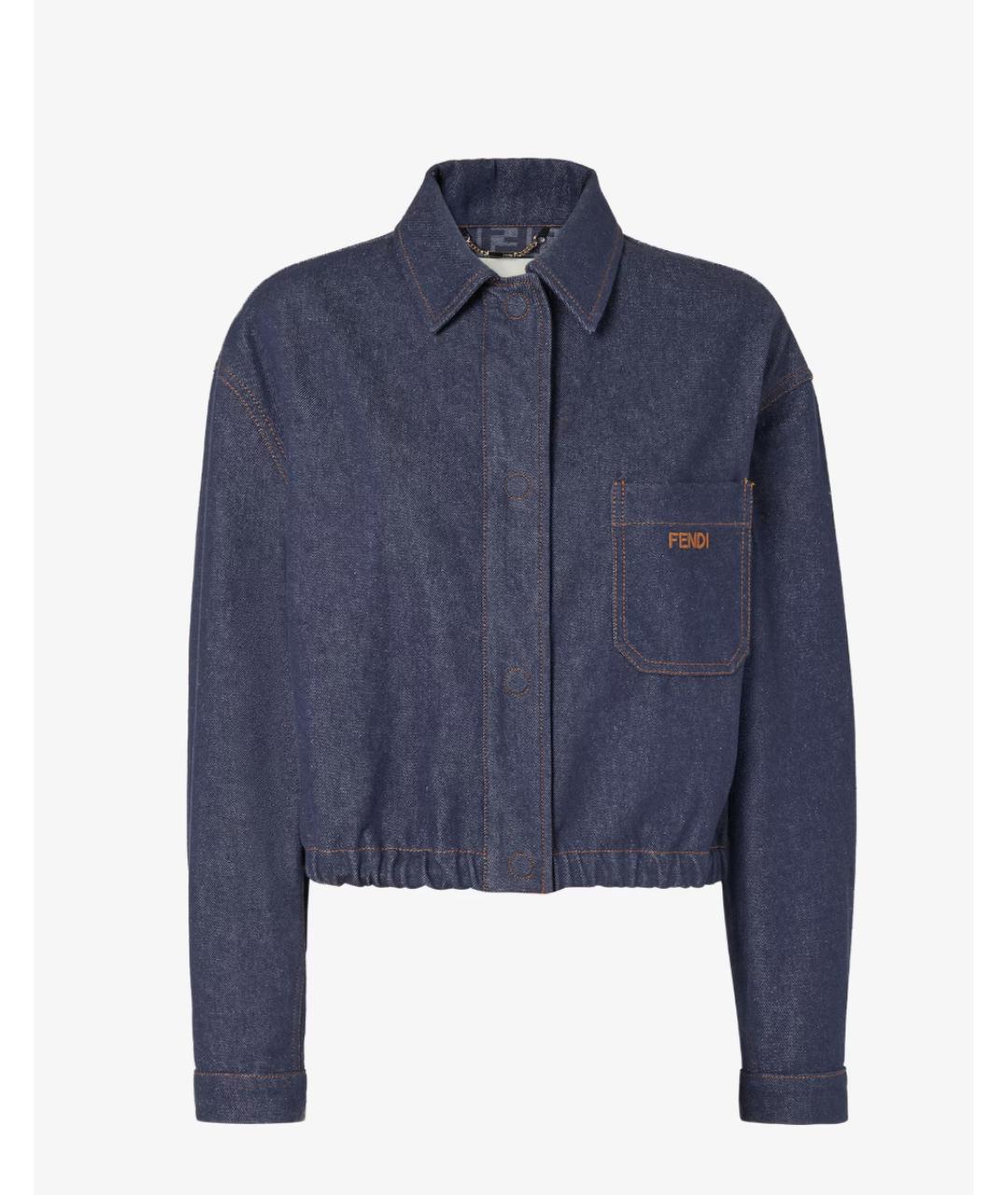 FENDI Синяя хлопковая куртка, фото 6