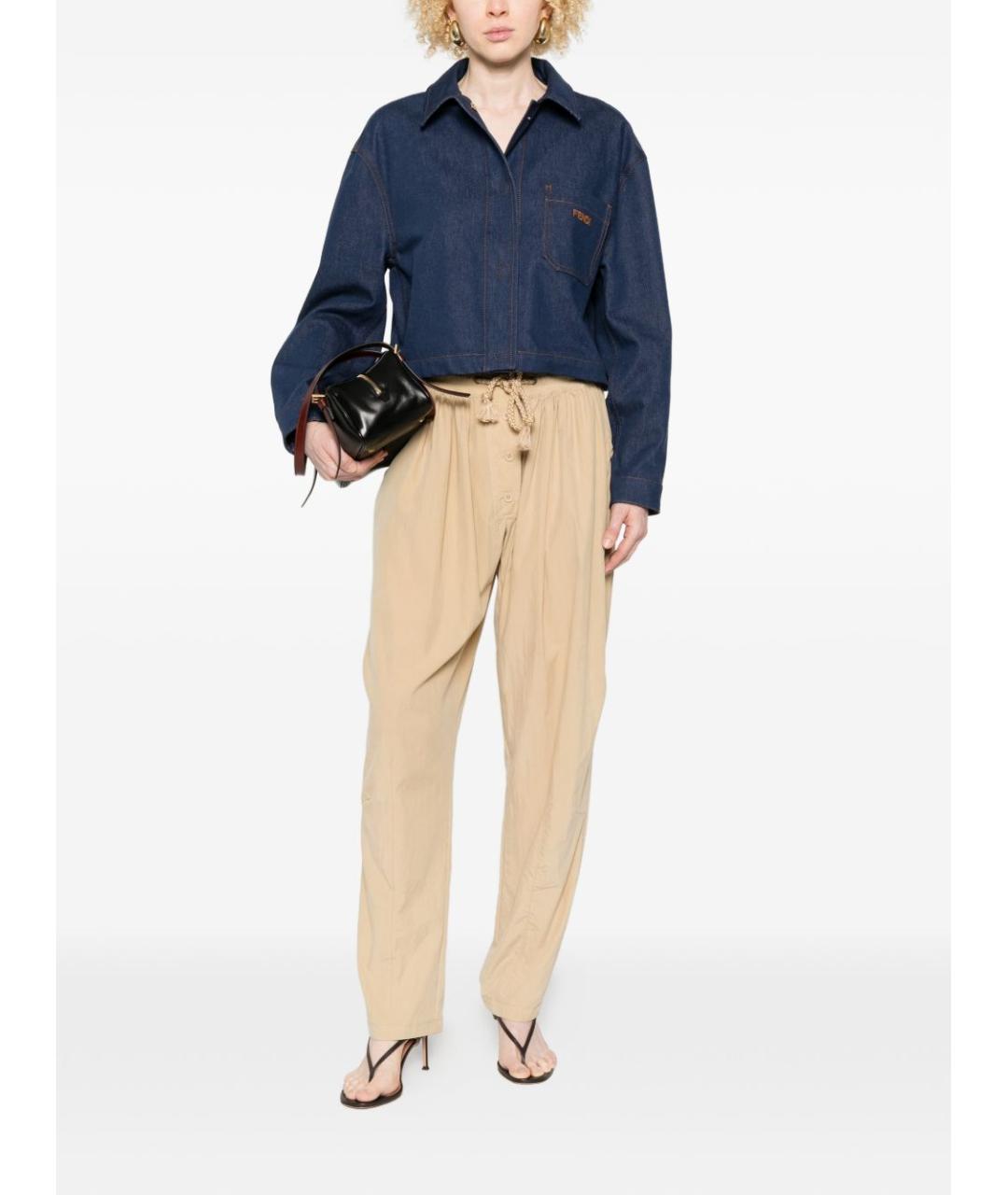 FENDI Синяя хлопковая куртка, фото 4