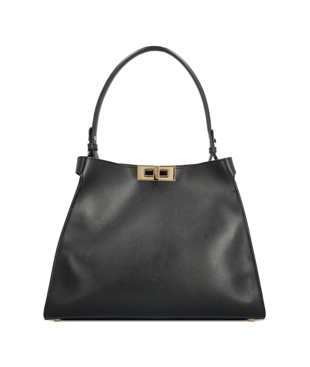 FENDI Черная кожаная сумка тоут, фото 1