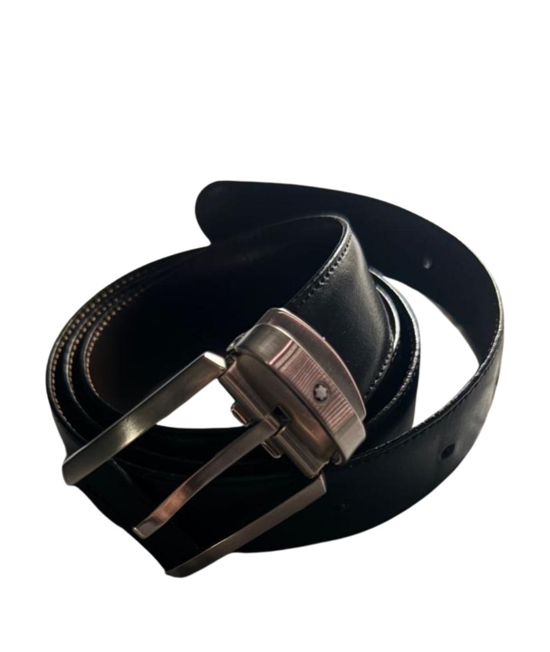 MONTBLANC Черный кожаный ремень, фото 1