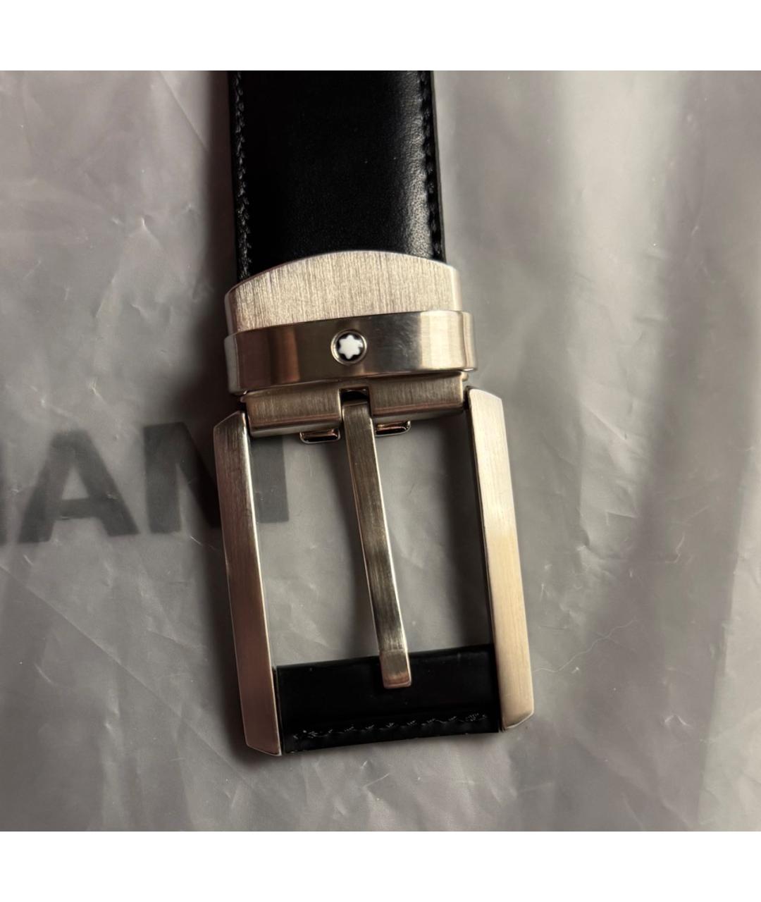 MONTBLANC Черный кожаный ремень, фото 2