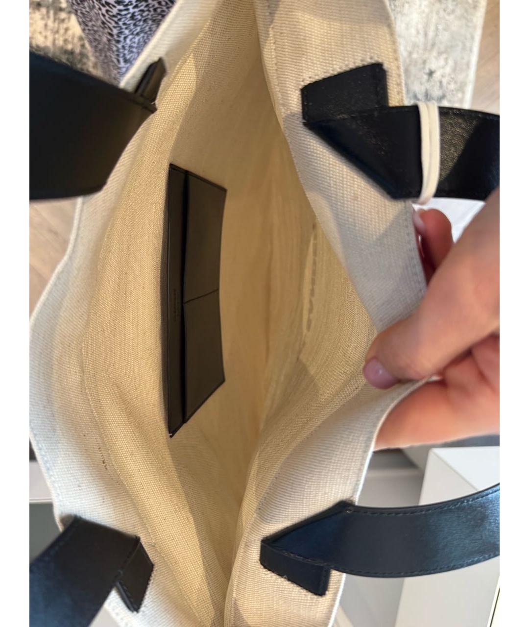 JIL SANDER Бежевая жаккардовая сумка тоут, фото 4