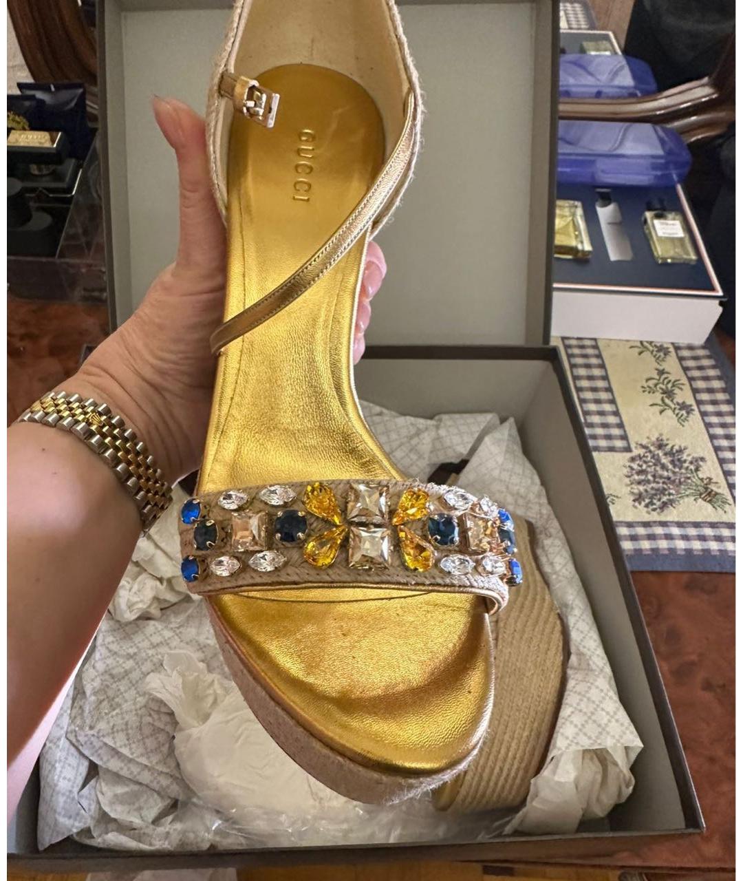 GUCCI Бежевые текстильные эспадрильи, фото 2