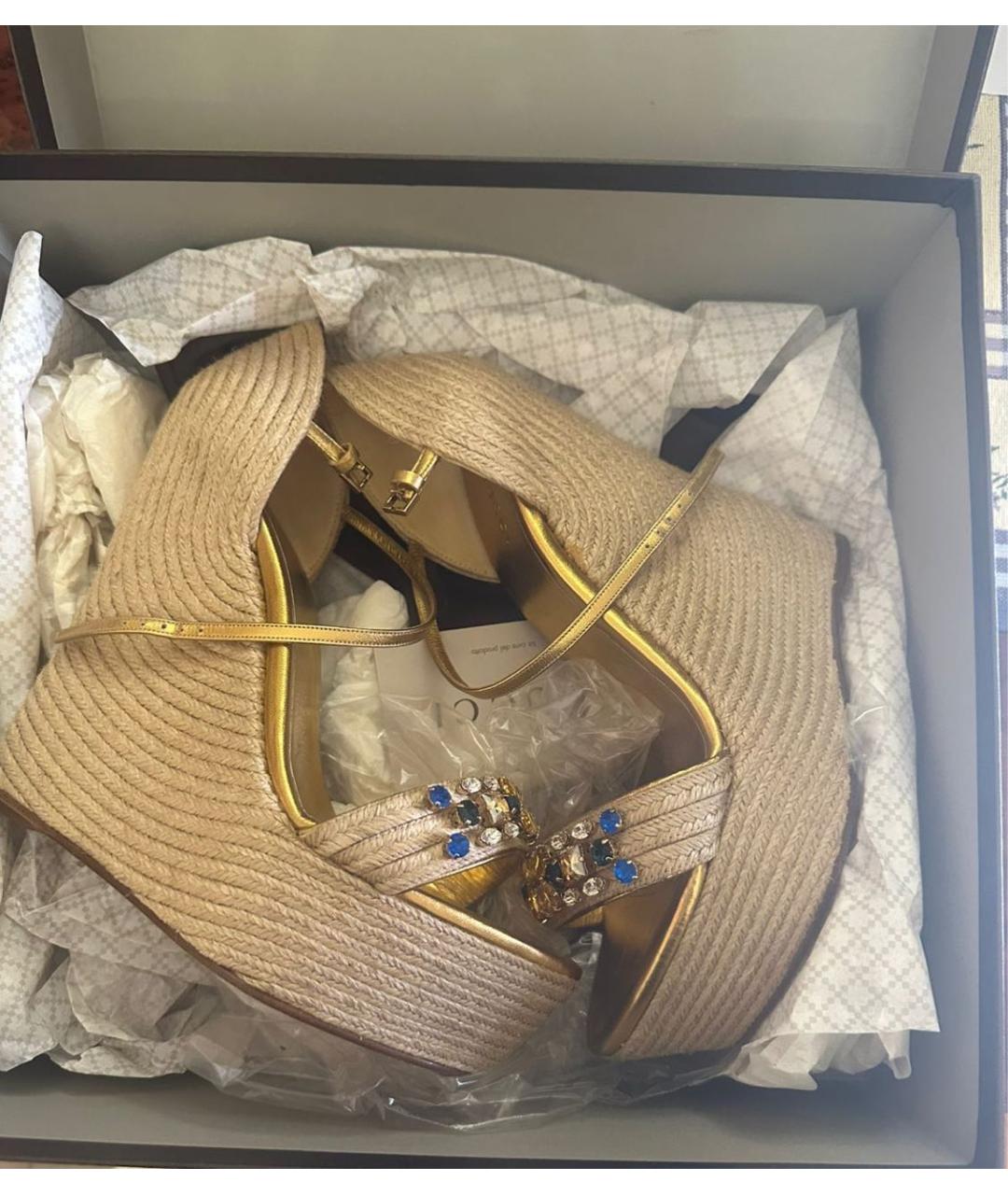 GUCCI Бежевые текстильные эспадрильи, фото 3