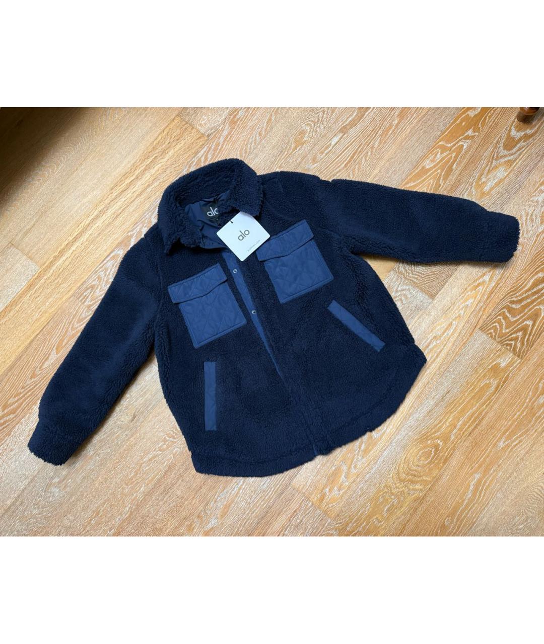 ALO YOGA Темно-синяя полиэстеровая куртка, фото 7